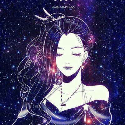 星座梦幻星空女头图片