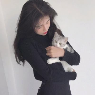 QQ头像女生抱猫图片